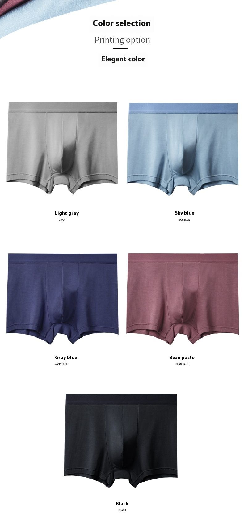Orange inner banana convex new men's underwear made of regenerated cellulose fiber, antibacterial, solid color,_voghion.com