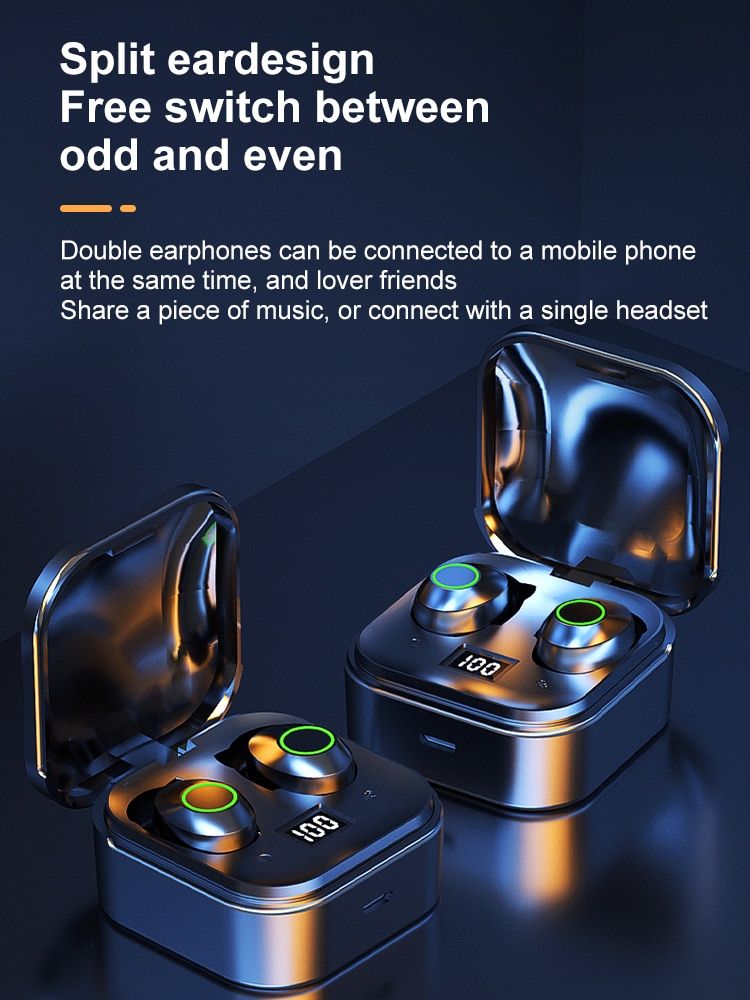 TG02Mini Bluetooth-Headset, 5.1 TWS, Touch-Digitaldisplay, Geräuschreduzierung, geringe Verzögerung, kabelloses Mini-Sport-Headset_voghion.com