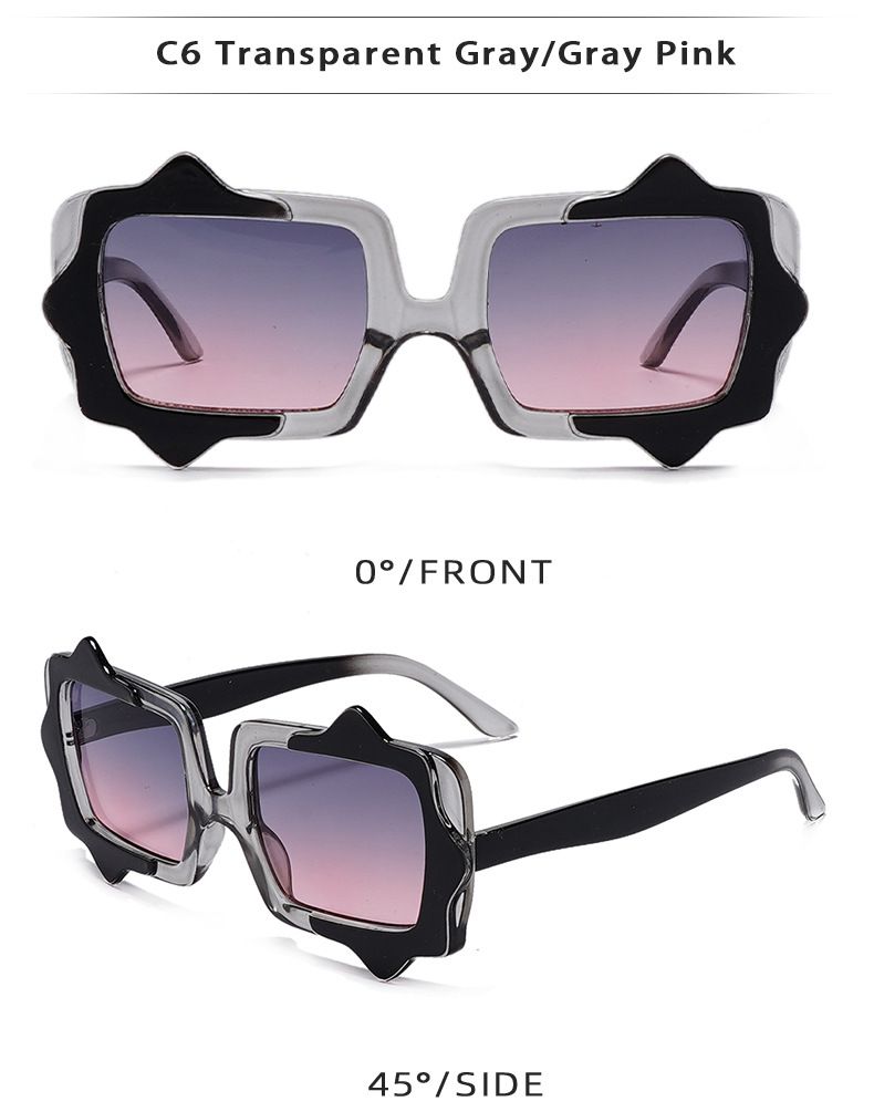 2025 Quadratische Sonnenbrille mit Farbverlauf – Unisex-Rahmen mit unregelmäßigem Rahmen (UV-Schutz, modischer Stil)_voghion.com
