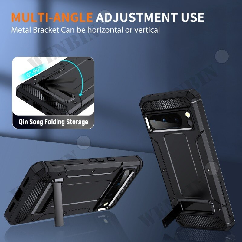 Custodia per Google Pixel 8 Pro 8 7 Pro 7 7A Custodia protettiva di grado militare sottile e resistente con supporto rigido_voghion.com