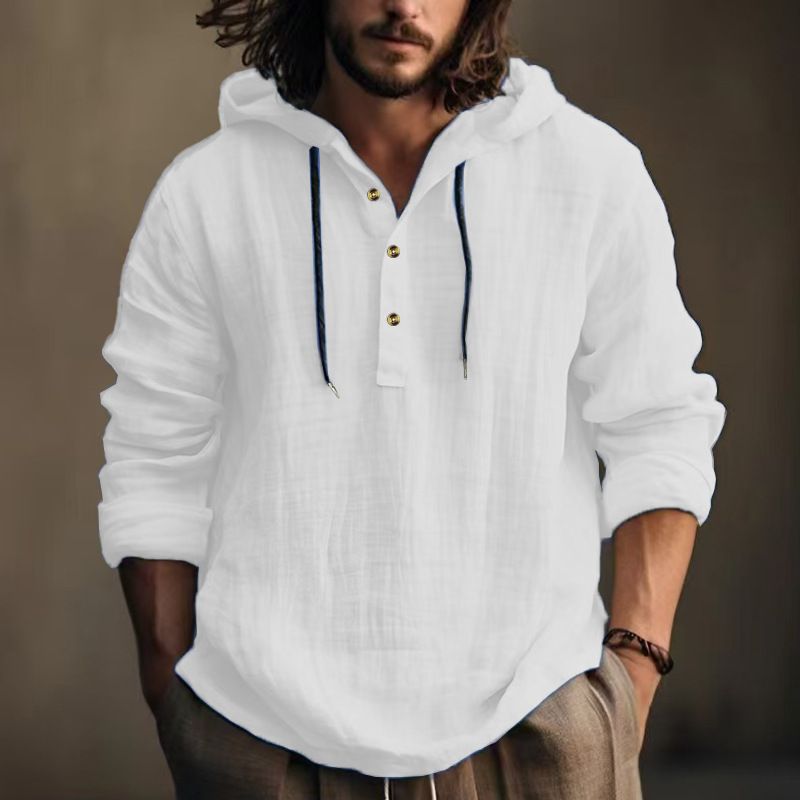 Nuova camicia americana in cotone e lino, ampia e casual, da uomo, primavera e autunno, a maniche lunghe, con cappuccio_voghion.com