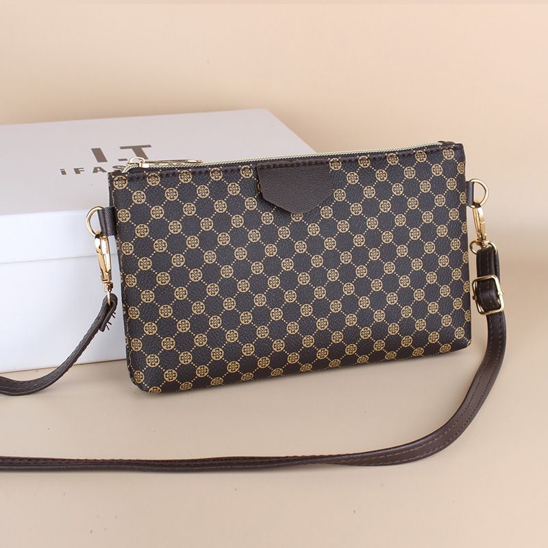 New Single Shoulder Contrast Printed Phone Fashion Multifunctional Zipper Small Square Bag_voghion.com