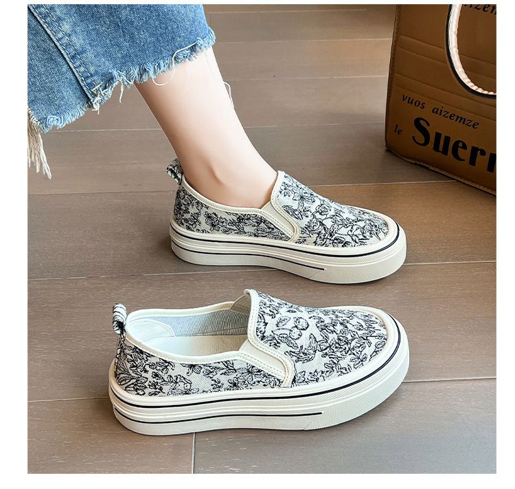 Spring New Women's Flat-soled Single Shoes Lightweight Platform Canvas Shoes Internet Celebrity Fashion Out Of The Street Versatile_voghion.com