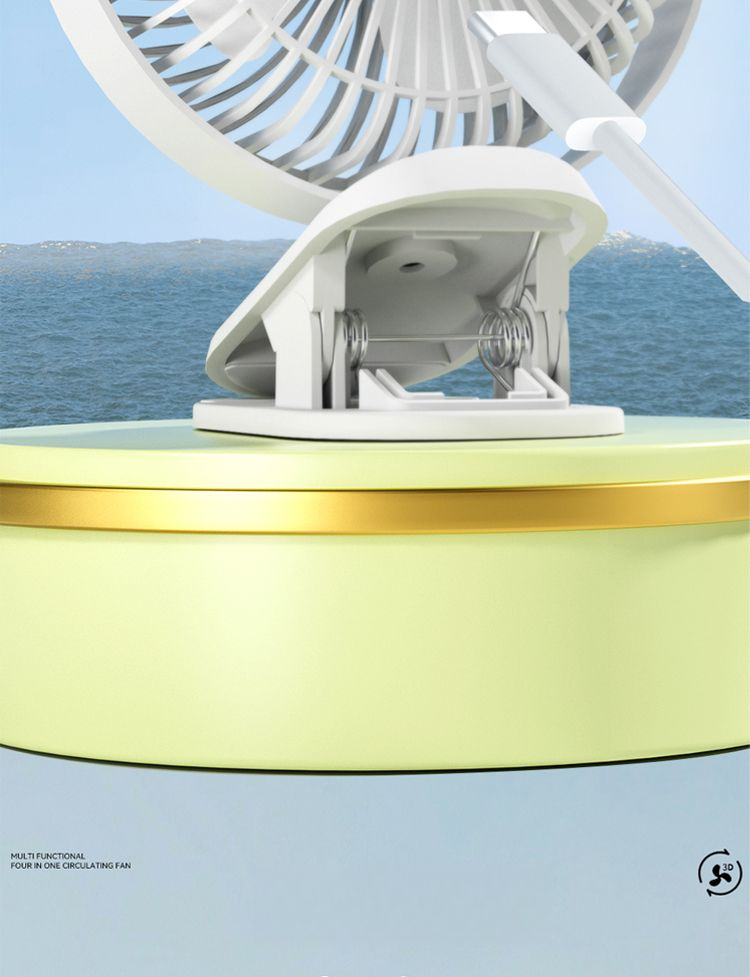 【 Five Level Adjustment 】 New Ultra Quiet USB Charging Clip Fan For Home Dormitory, High Wind Power, Desktop, Long_voghion.com