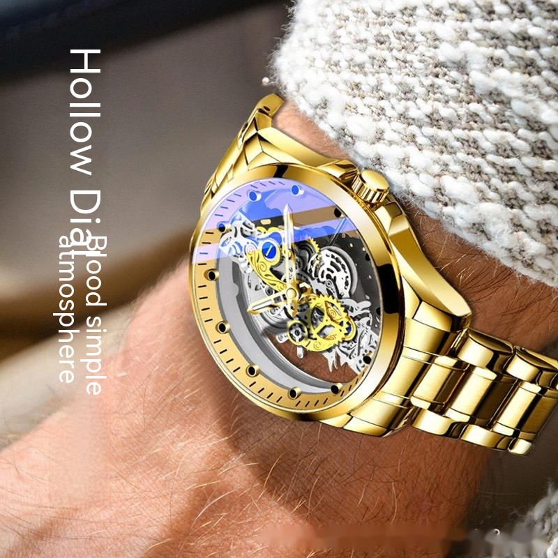 2023 Nieuw Hot Selling Horloge Dubbelzijdig Transparant Hol Volledig Automatisch Mechanisch Horloge Herenhorloge Heren Waterdicht Glow Quartz Horloge Nieuw_voghion.com