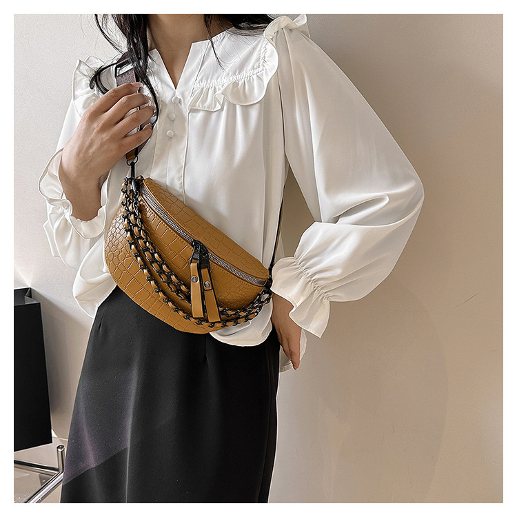Borsa a tracolla Borsa a tracolla da donna Borsa a tracolla con catena e tracolla larga Borsa Bungee Dee_voghion.com