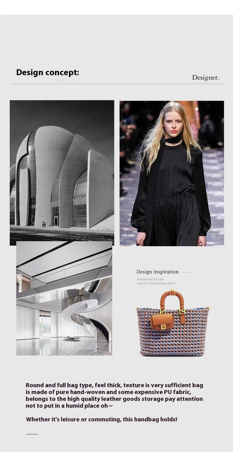 Håndvesker til kvinner, nye sommervevde handlevesker, enkle, uformelle skuldervesker, fasjonable og allsidige mor-og-barn-vesker, myntvesker._voghion.com