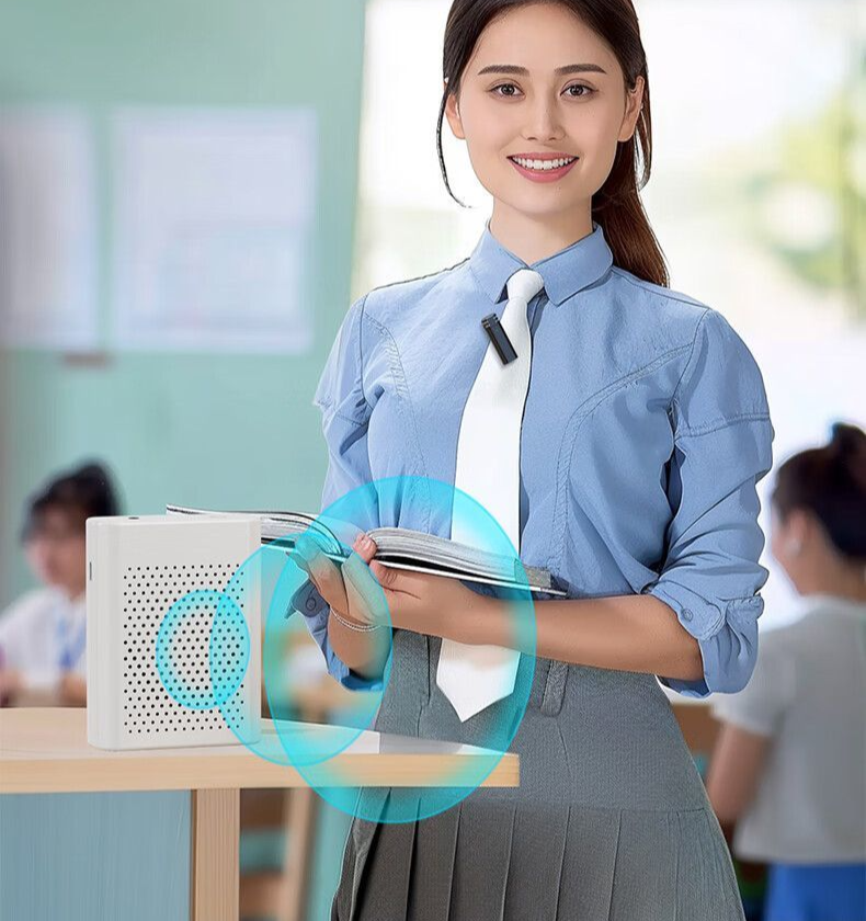 Wireless Lavalier-Mikrofon, kleiner Bienenverstärker, tragbarer Digitalanzeige-Mikrofonlautsprecher für Lehrer und Reiseleiter_voghion.com