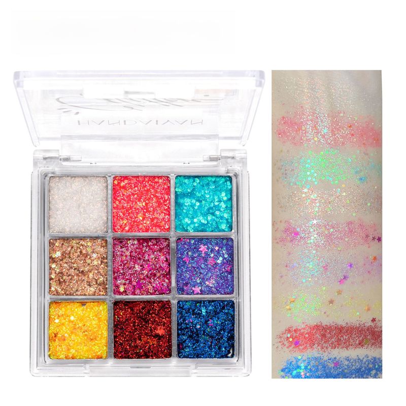 Shining Stage Makeup Dia de Ano Novo Performance Boate Shining Patch Nove Cores Lantejoulas Sombras Prato_voghion.com