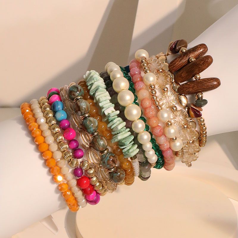 Böhmische Glas Perle Perlen Mode Multi-schicht Stapeln Armband Heißer Verkauf_voghion.com