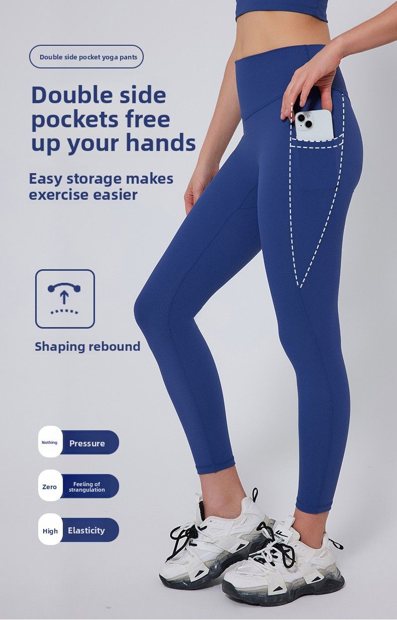 Hochtaillierte, pfirsichfarbene Yoga-Hose mit Bauchkontrolle, eng anliegend für Sport, Laufen und Fitness – ideal für Damen_voghion.com