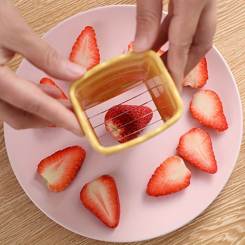 1pc,Creative Banana Slicer,Reusable Fruit Slicer,Multifunctional Strawberry Slicer, Washable Fruit Slicer, Egg Slicer, Kitchen Gadget, Kitchen Tools_voghion.com
