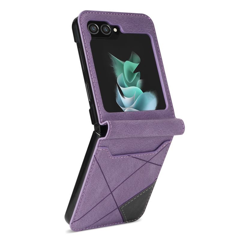 Z Flip5 Flip4 Husa portofel din piele pentru Samsung Galaxy Z Flip 5 4 3 5G Suport card de lux Geanta telefon Flip Book Cover Funda Etui_voghion.com