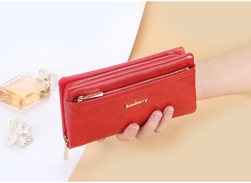 Baellerry Carteira Feminina Nova Chegada Longa Compartimento para Vários Cartões Bolsa Clutch de Alta Qualidade Moda Carteira para Celular_voghion.com