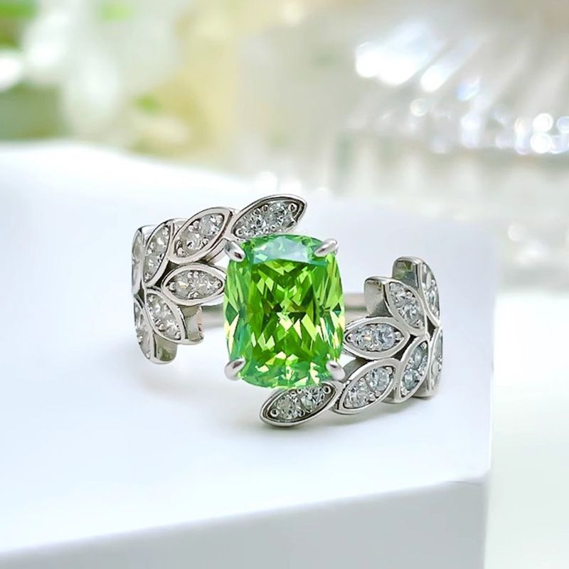 Cao Shi's New Flower Swing Arm Cross Small Fresh Geometric Leaf Design Sense Ring_voghion.com