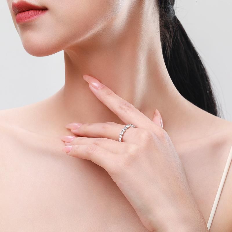 Tancise Classic Zircon Silver Ring Ladies Jewelry Wedding Promise Party Gift_voghion.com