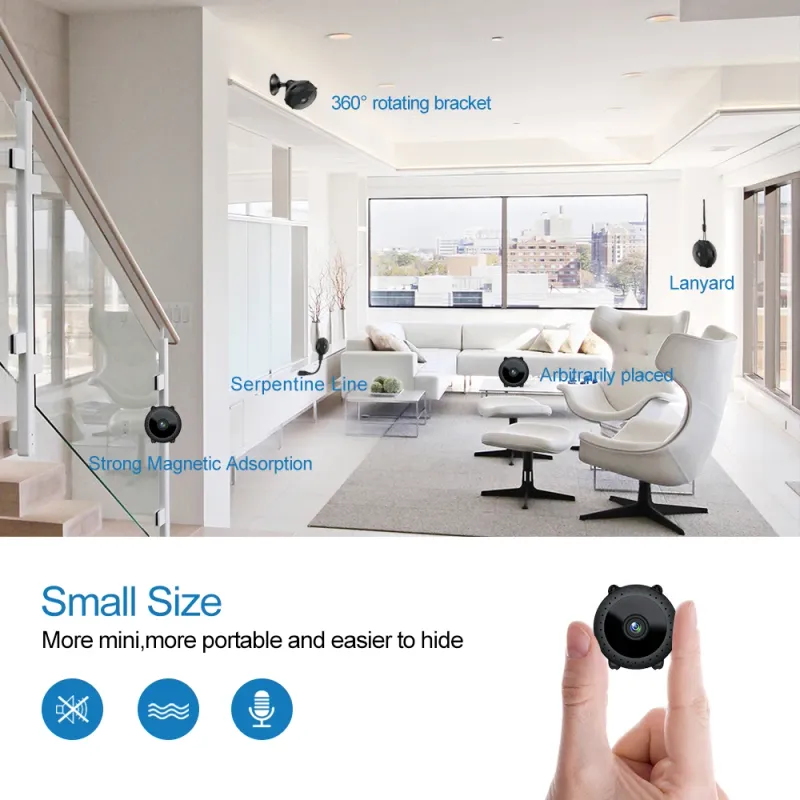 4k HD Mini Wifi Smart Home Mikrovideokamera Usynlig Nattsyn Bil Trådløs IP Fjernovervåking Kroppskamera Espia_voghion.com