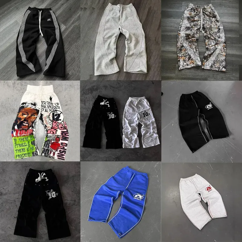 Pantaloni da uomo Streetwear Pantaloni sportivi americani Y2K Uomo Donna Haruku Hip Hop Motivo a righe Pantaloni da jogging larghi casual_voghion.com