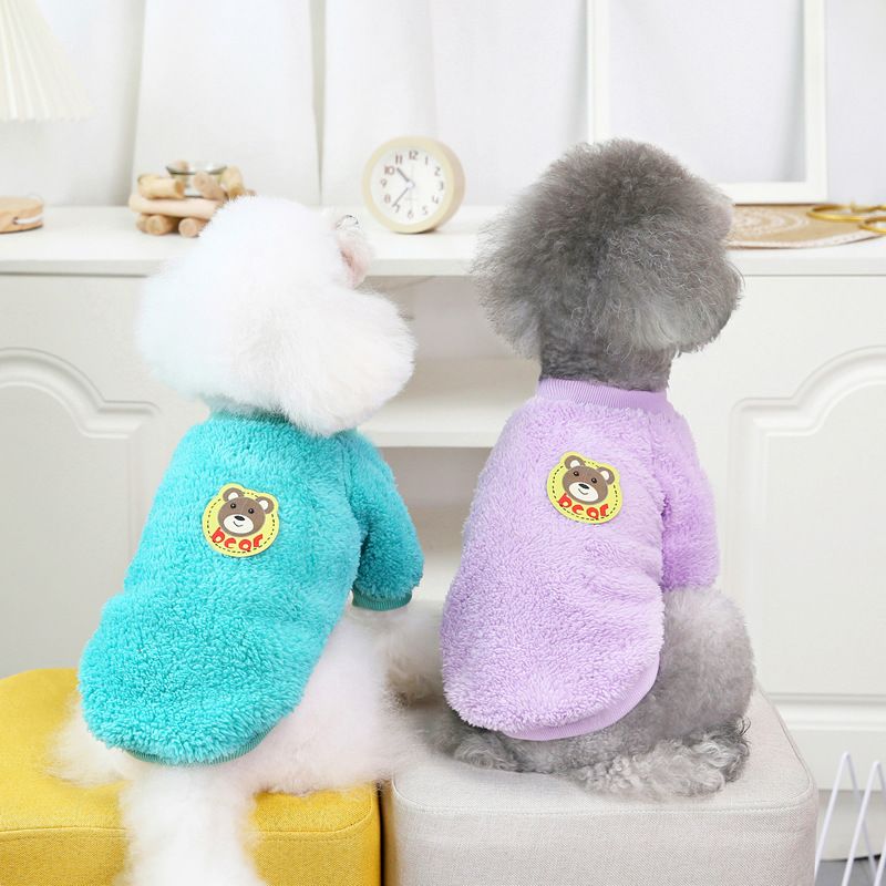 Cane Autunno/Inverno Nuovo Teddy Gatto Animale domestico Inverno 21 Sei colori Orso Velluto Vestiti_voghion.com