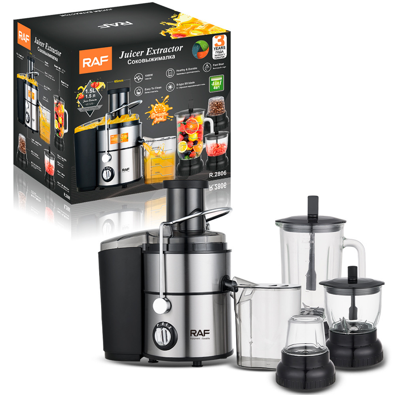 Procesador de alimentos/exprimidor de frutas para niños de acero inoxidable RAF con separación de jugo y pulpa R.2806_voghion.com