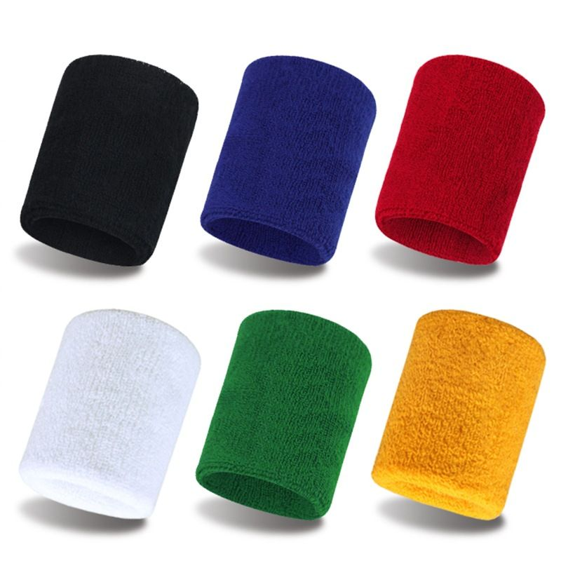 Solid Color Sweat Absorbent Towel Badminton Sports Fiess Running Wristband Protective Gear Booster Belt Wholesale_voghion.com