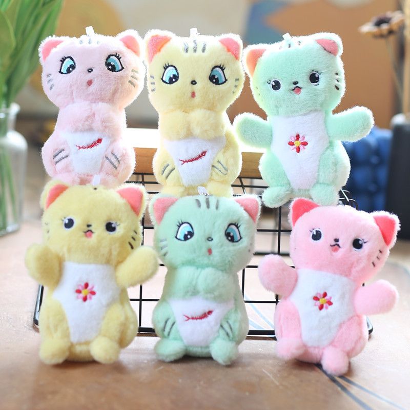 Keychain Cat Plush Adorable Soft Stuffed Animal Toy Cute Cat Backpack Accessory_voghion.com