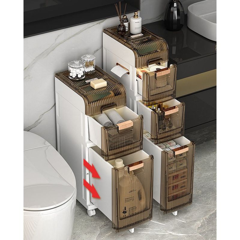 Narrow Bathroom Washroom Shelf Multi-Functional Floor-Standing Kitchen Storage Cabinet Drawer-Type Movable_voghion.com