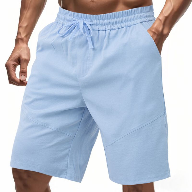 Unbeatable Quality TK Summer Men's Loose And Simple Casual Sports Solid Color Drawstring Breathable Beach Shorts_voghion.com