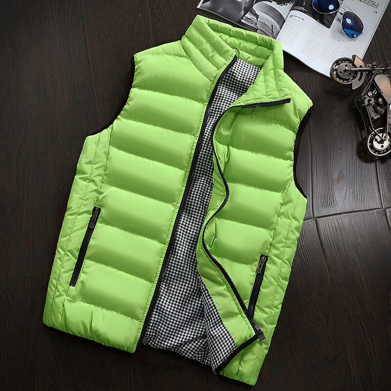New Men's Casual Cotton Jacket, Vest, Stand Collar, Large Size, Warm Winter Coat, Available In Stock Trend_voghion.com