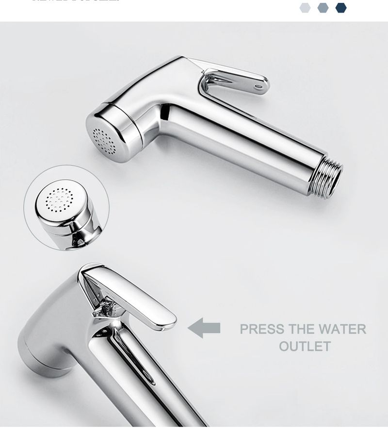 Brass One In 2 Out Angle Valve Toilet Flushing Spray Gun Washer ABS Nozzle Pressurized Flusher Toilet Home_voghion.com