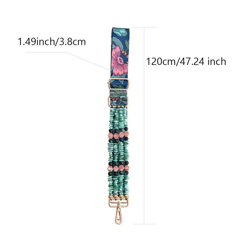 Trendy DIY Unregelmäßigen Stein Acryl Kette Einstellbare frauen Tasche Böhmischen Stil Breiten Riemen B364_voghion.com