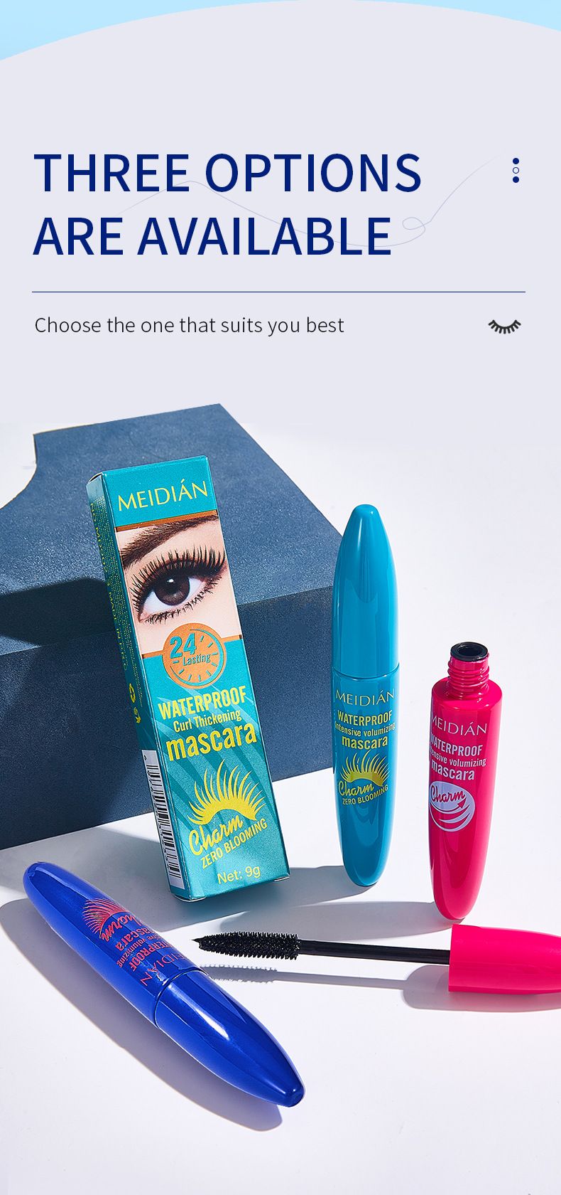 Mascara Meidian Mascara Waterproof, Thick, Curled, Long And Non Smudged Mascara_voghion.com