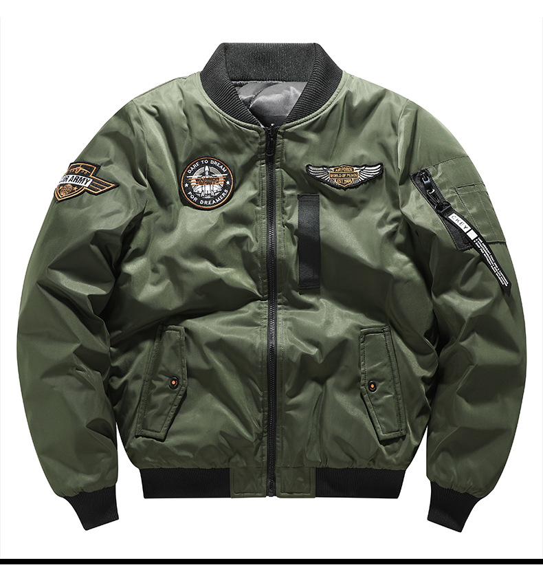 Lässiger doppelseitiger Baumwolljacke für Herren im Herbst und Winter, trendiger MA1-Pilot-Arbeitsanzug, übergroßer, verdickter Baseball_voghion.com