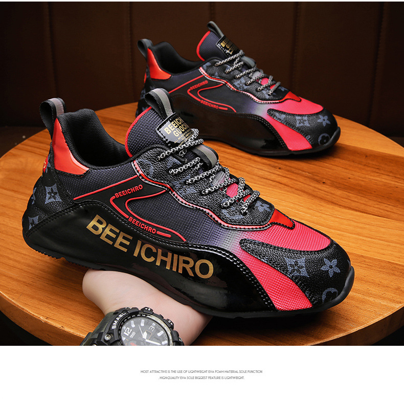 Best-selling Live Broadcast Men's Shoes Color-blocking Bag-soled Shoes inner heightened mesh surface casual shoes autumn and winter youth shoes_voghion.com