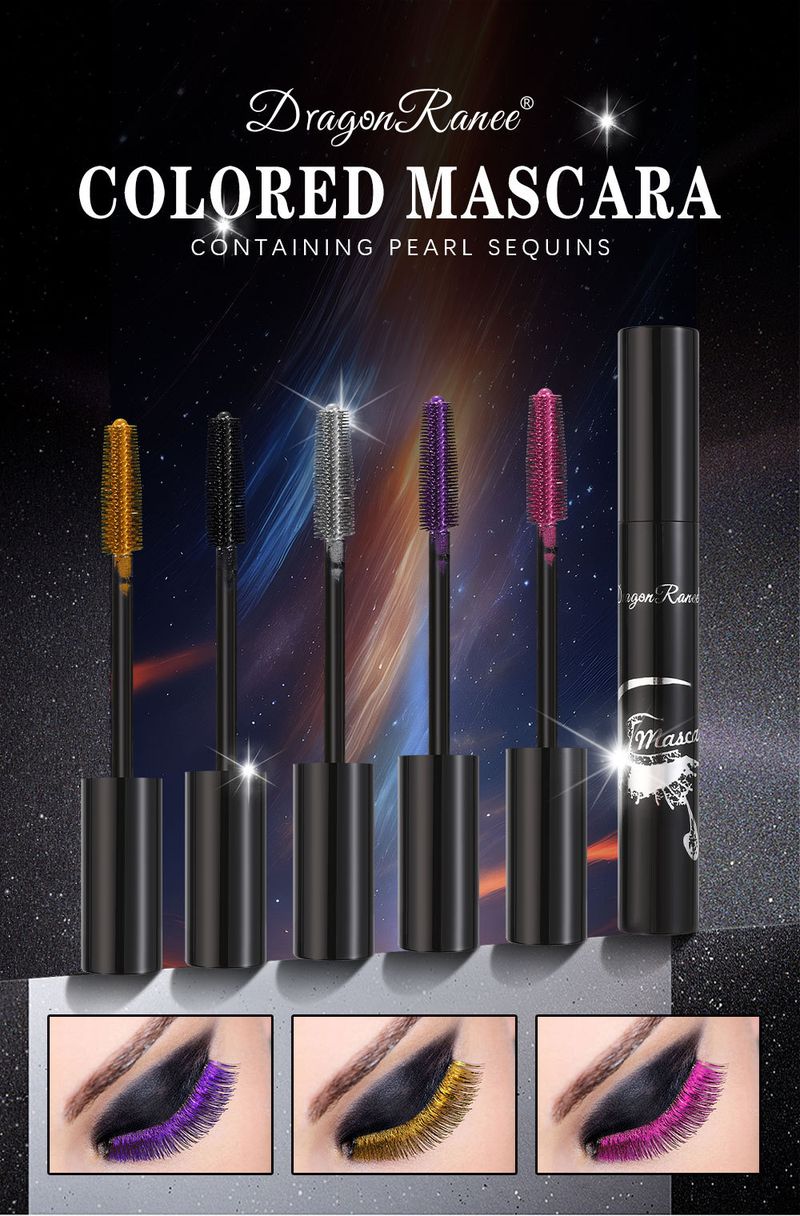 Farbenfrohe, wasserfeste Mascara – Intensives Volumen, erhältlich in Saphirblau, Lila, Gold – Bronze, funkelndem Silber mit Perlenschimmer_voghion.com