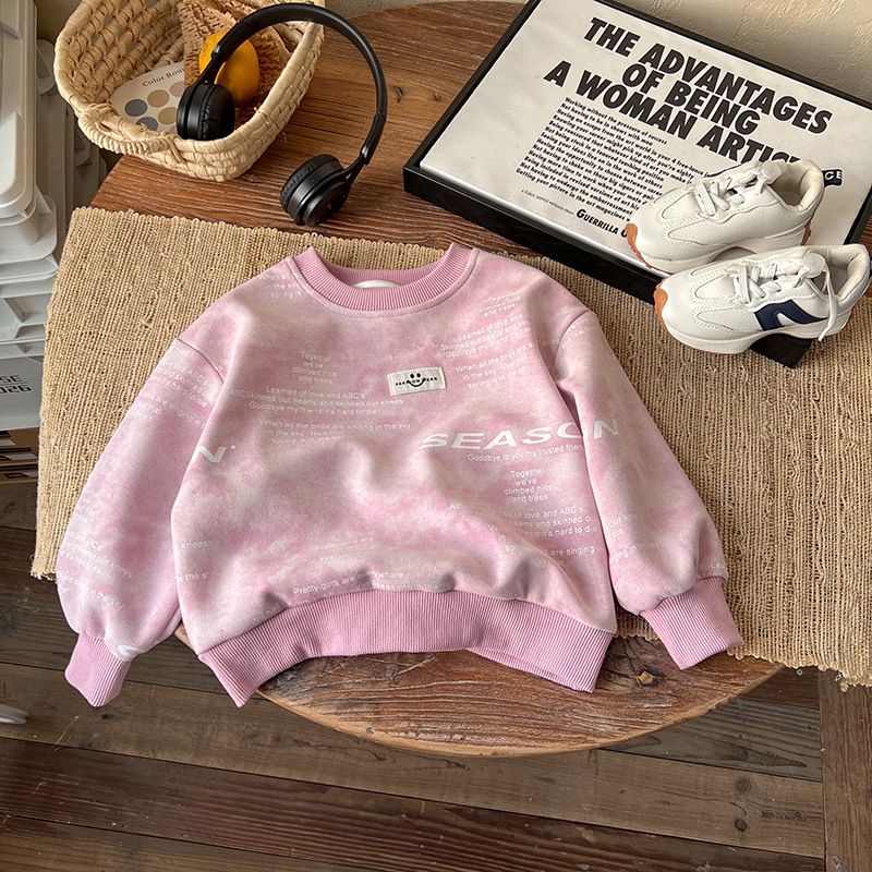 Abbigliamento per bambini autunno nuovo bambini felpa rosa stile coreano tutto abbinato ragazzi lettera felpa abbigliamento per bambini_voghion.com