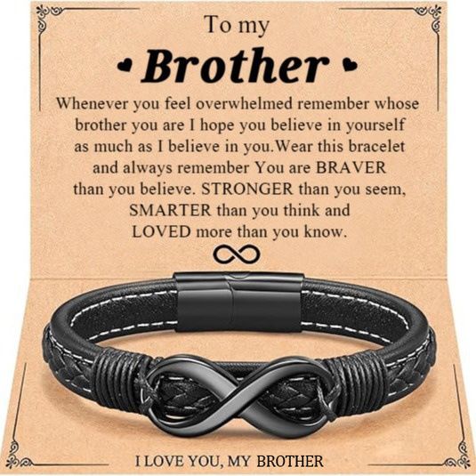 Bracciale da uomo in acciaio inossidabile con forma magnetica nera a forma di 8 "To My Man"_voghion.com