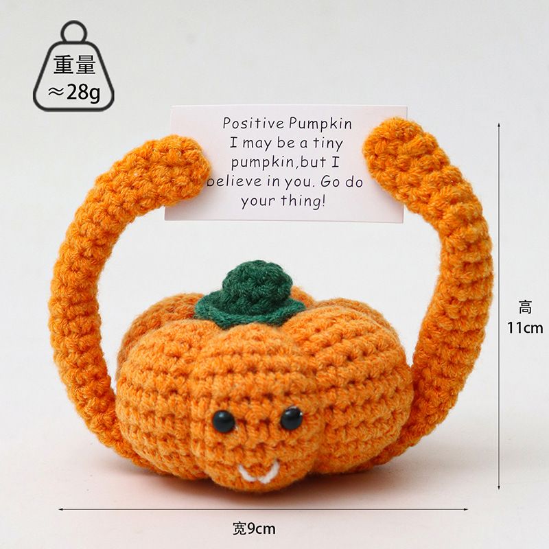 Muñeca tejida a mano con hilo, papa positiva, pepino, energía positiva, girasol en maceta, lista para la venta._voghion.com