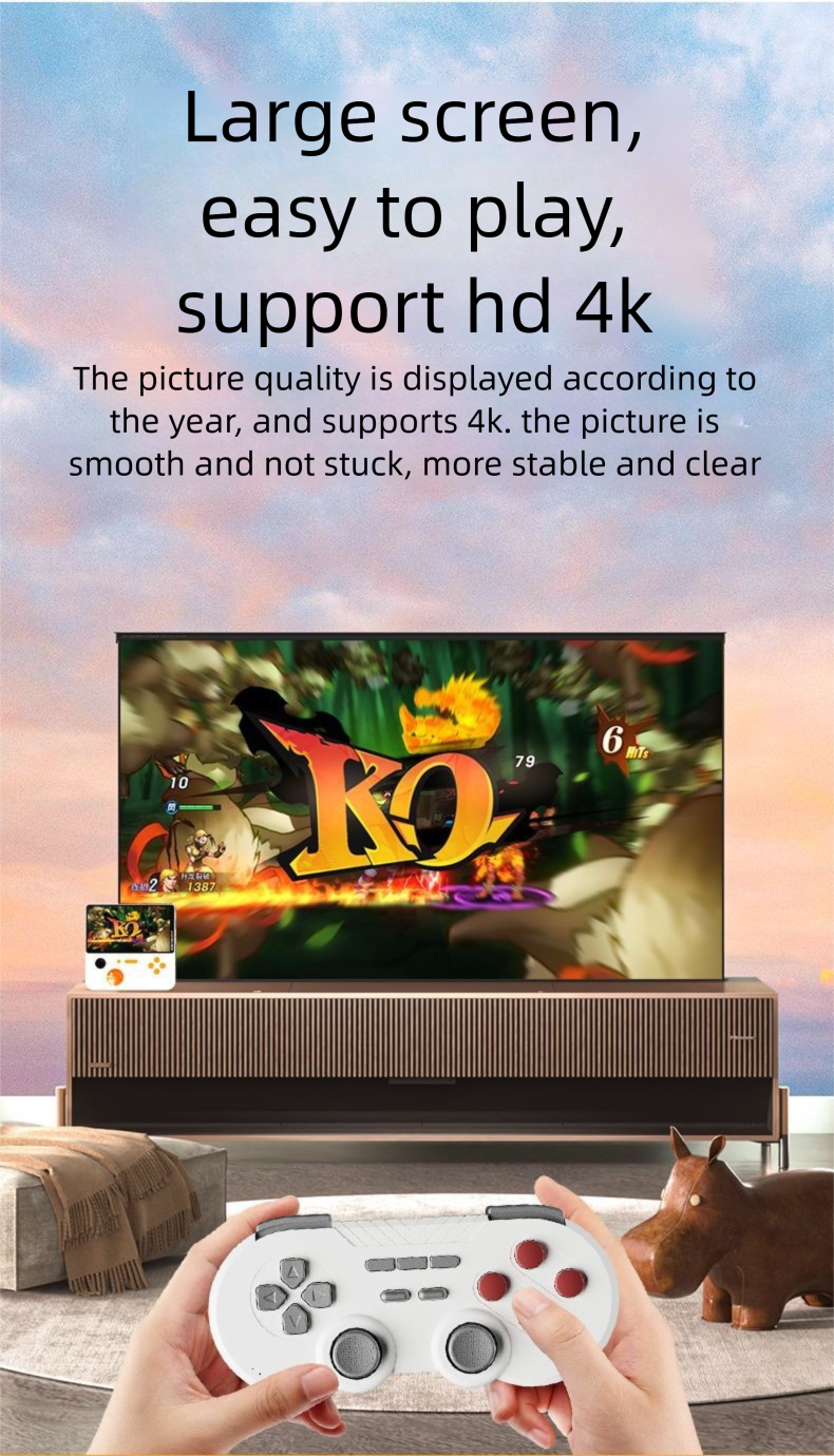 2024 Neue Jelly Handheld-Spielekonsole, 5 Zoll großer Bildschirm, anschließbar an TV, klassischer Retro-Contra, zwei Spieler_voghion.com