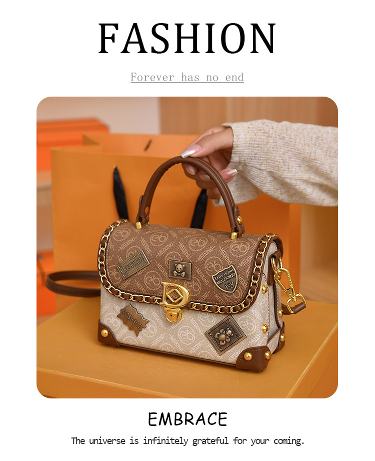 Sac bandoulière badge texturé OPAGE Petits sacs à bandoulière en cuir pour femme, sacs à main à bandoulière pour femme avec poignée supérieure_voghion.com