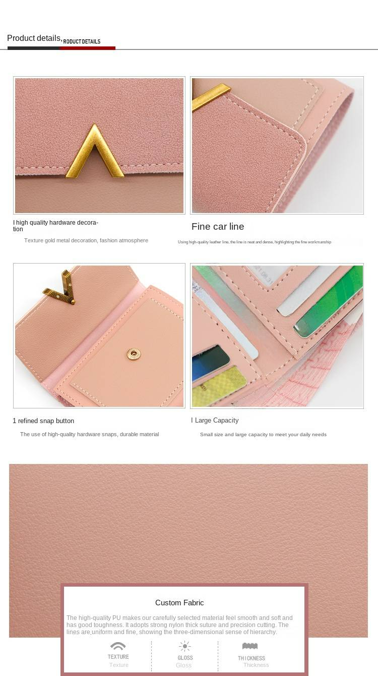 Women's Short Wallet Mini Card Holder - Tri-Fold Wallet with Multiple Card Slots - Compact Card Case for Everyday Use_voghion.com