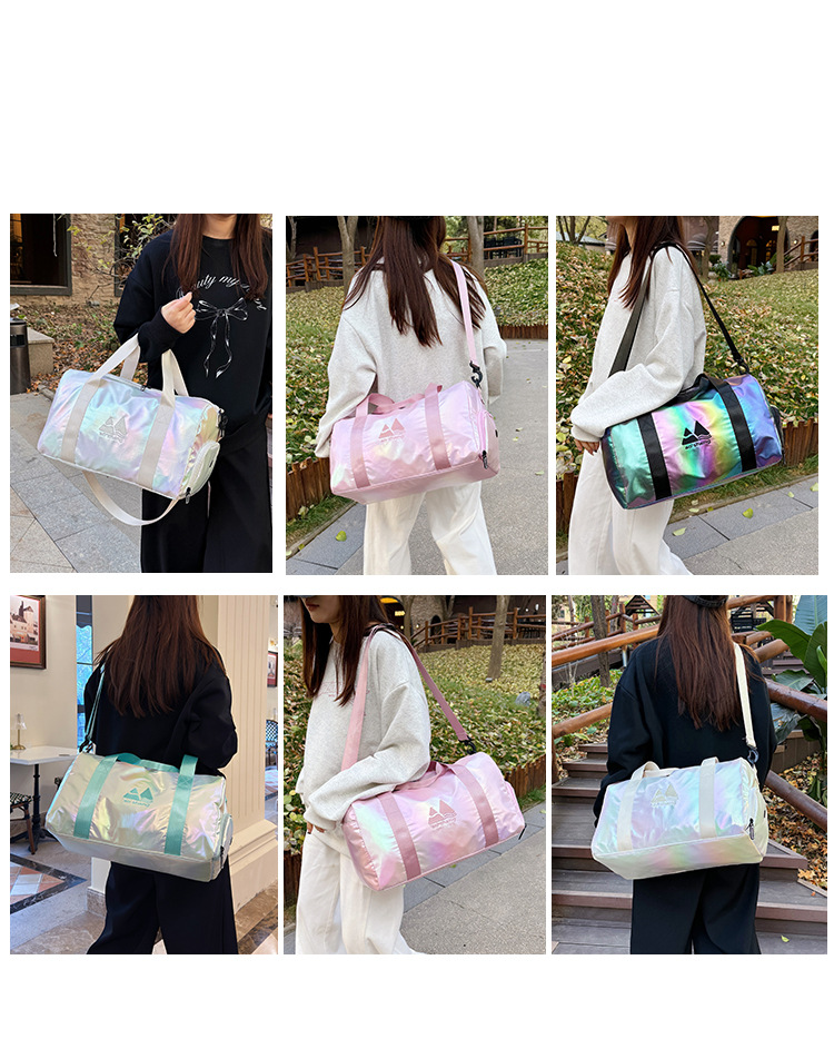 Travel Bag Handbag Fashion Fresh And Simple Portable Travel Bag Dry And Wet Separation Can Be Set Pull Rod With Shoe Bin Fitness Bag_voghion.com
