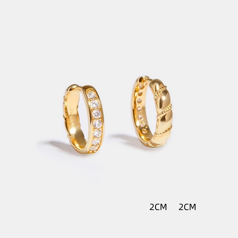 Gioielli e accessori Orecchini a cerchio in oro con temperamento antico e di nicchia, di lusso leggero_voghion.com