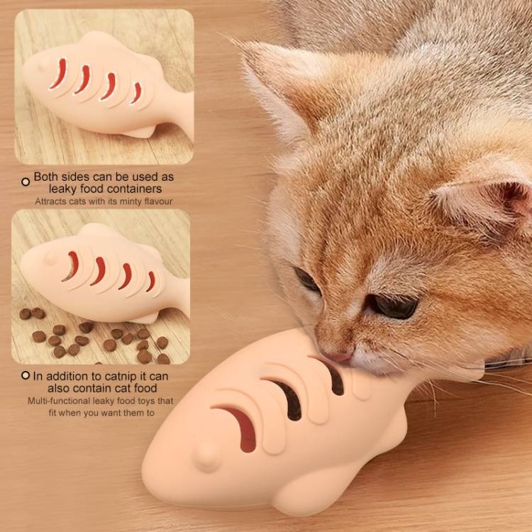 Balık Şeklinde Silikon Etkileşimli Kedi Oyuncağı_voghion.com