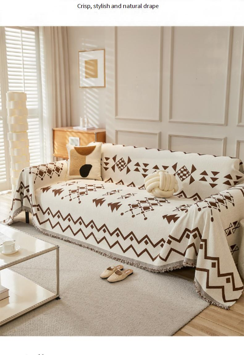 Moderner geometrischer Sofabezug aus Chenille – minimalistischer, vollständiger Schonbezug (luxuriöser, strukturierter Stoff, rutschfest, universelle Passform für Anbau-/Zweisitzer-Sofa)_voghion.com