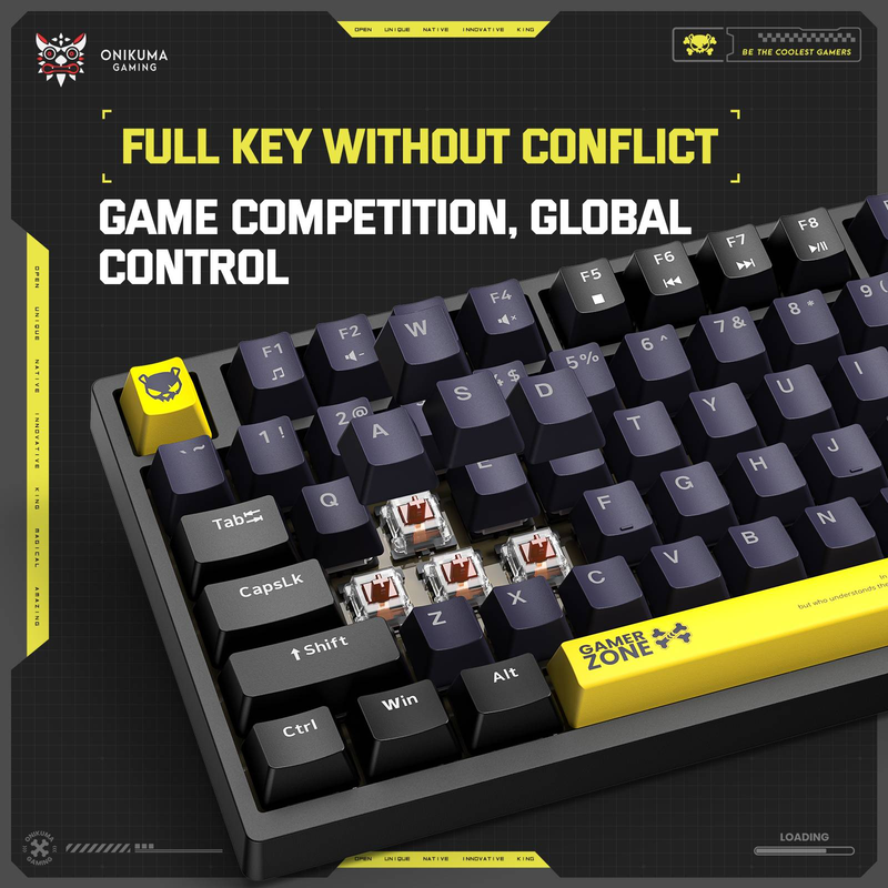 ONIKUMA G58 Wired Mixed Light Mechanische Tastatur Tee Achse Wärme Sublimation Schlüssel_voghion.com