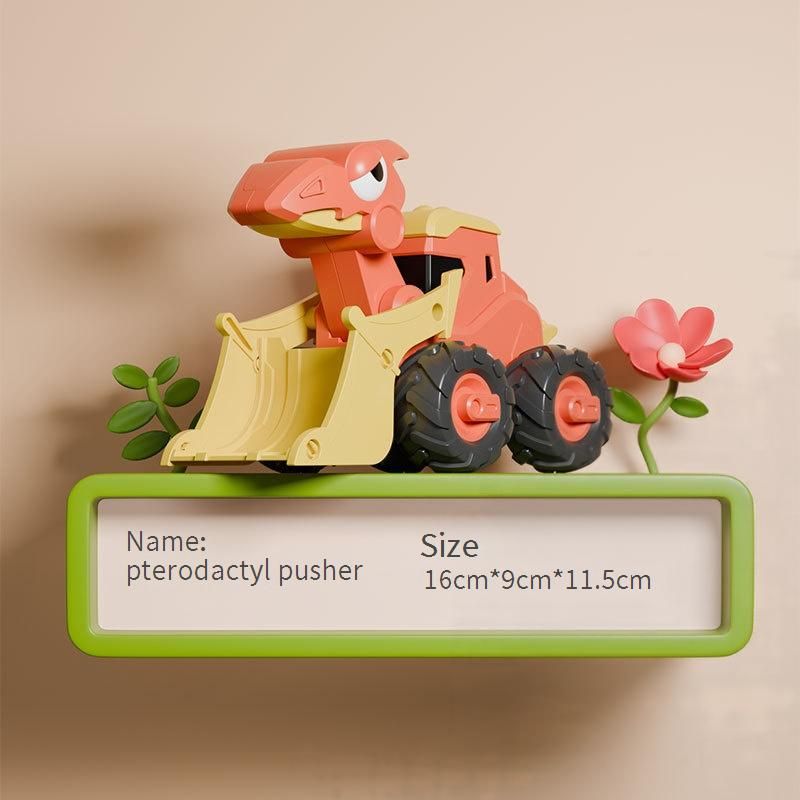 Dinosaurus bouwvoertuig speelgoedset - Press & Go Inertia aangedreven graafmachine, bulldozer, wals en boor_voghion.com