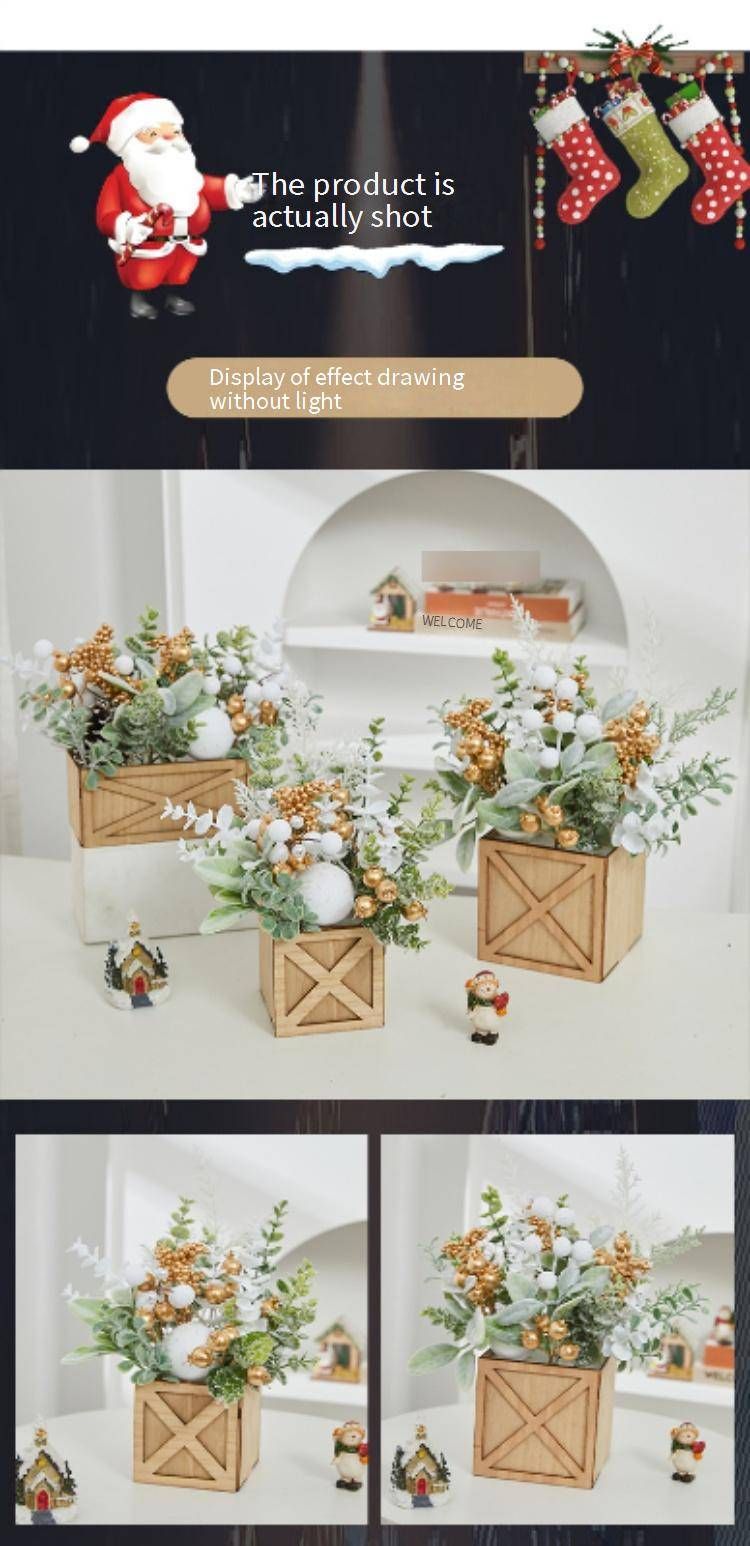 Mini-Weihnachtsbaum in Gold mit Lichterkette – Tischdekoration aus Holz für Zuhause und Büro (Weiß/Gold, 20–50 cm, beleuchtet/unbeleuchtet erhältlich)_voghion.com