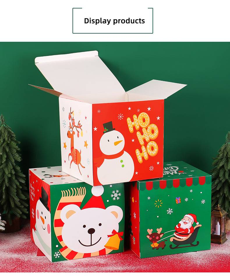 Weihnachtsgeschenkset: Festliche Bonbonbox aus Papier – Faltbare Geschenkverpackung für Weihnachten_voghion.com