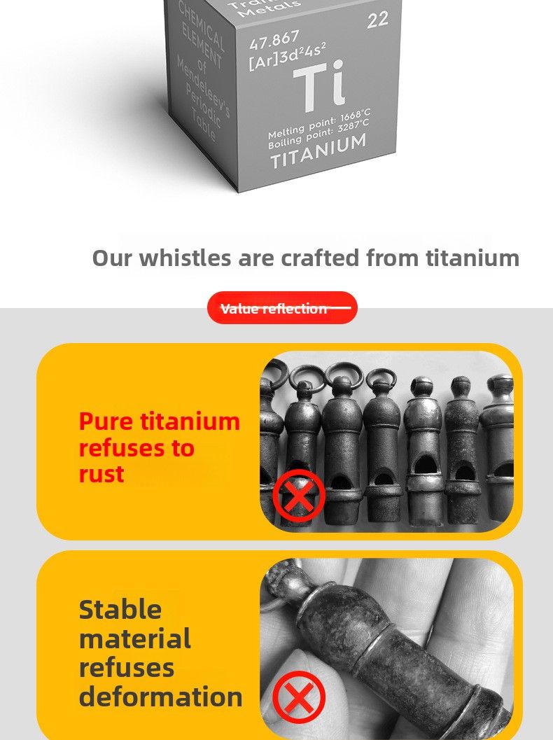 Fischietto portatile a due fori per sopravvivenza in lega di titanio a tre tubi, per campeggio all'aperto_voghion.com